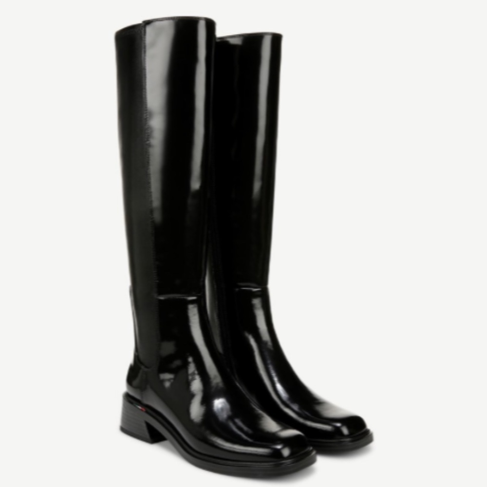 Franco Sarto Giselle Knee High Boot Black Patent Leather / Black Leather (WIDE)